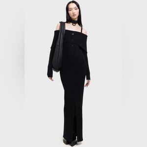 Killstar shadow empress bodycon maxi black dress stretchy size large